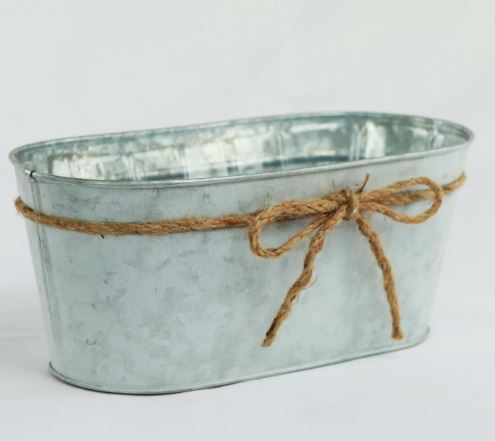 Metal Pot with Rope Bow