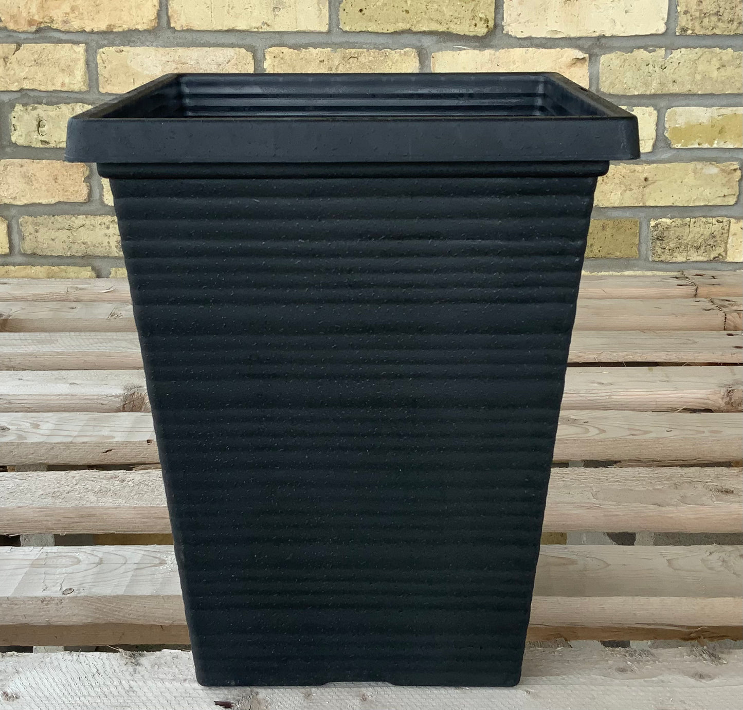 Bombay Tall Square Planter 10.5" black