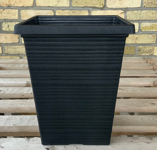 Bombay Tall Square Planter 10.5" black