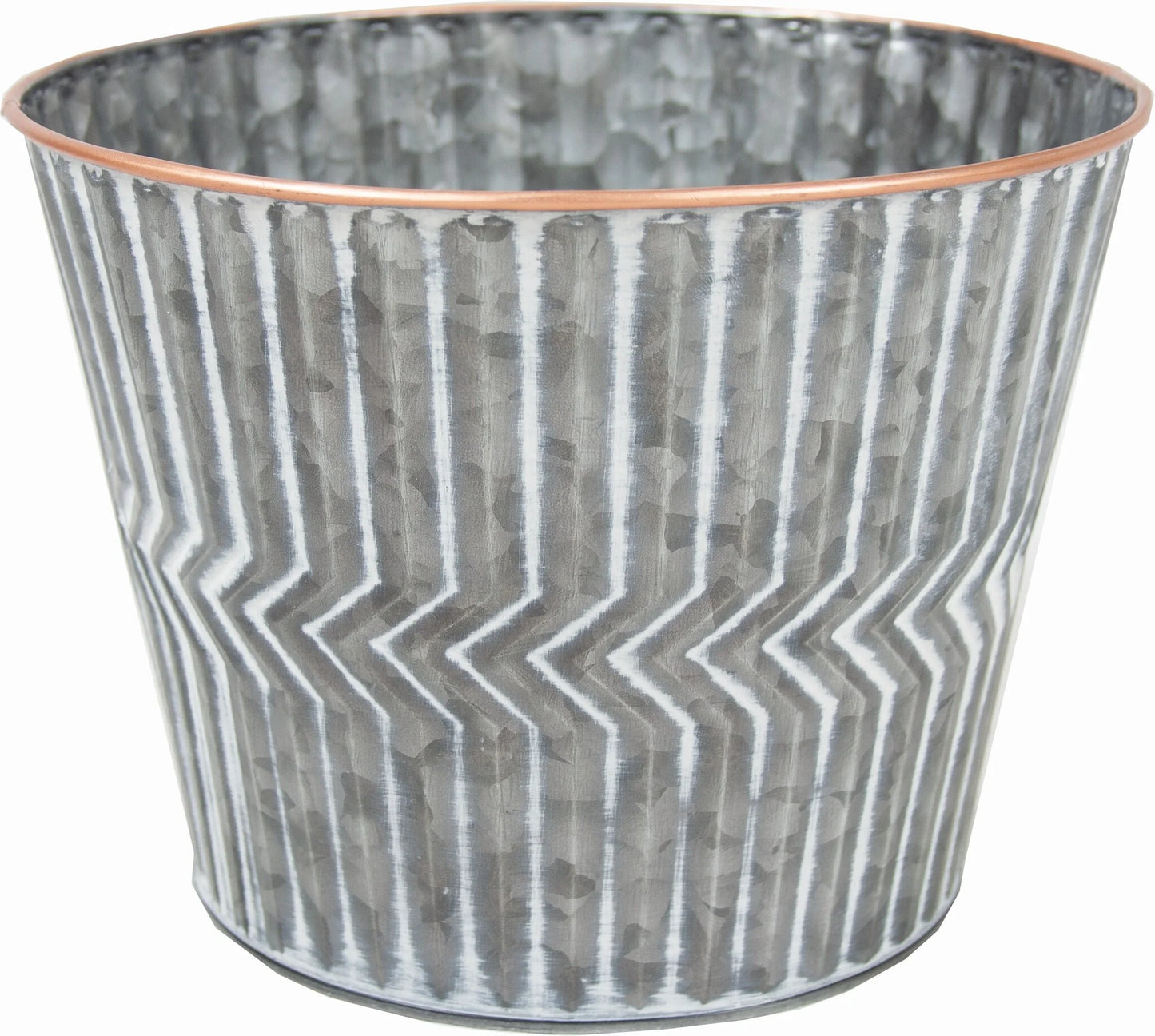 White Washed Metal Pot