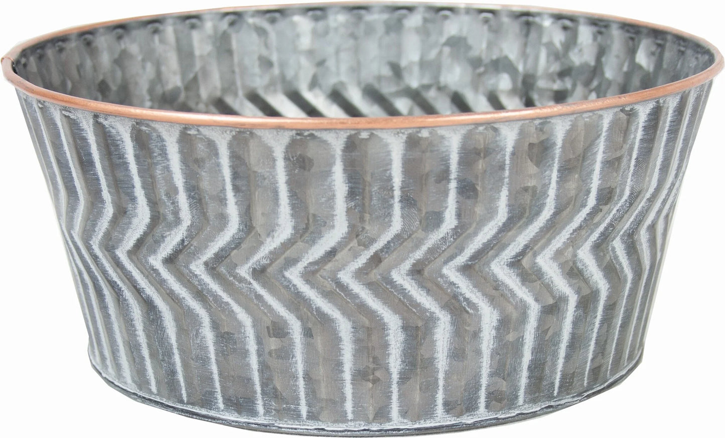 White Washed Metal Pot