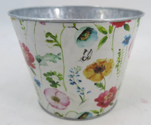 Floral Metal Pot