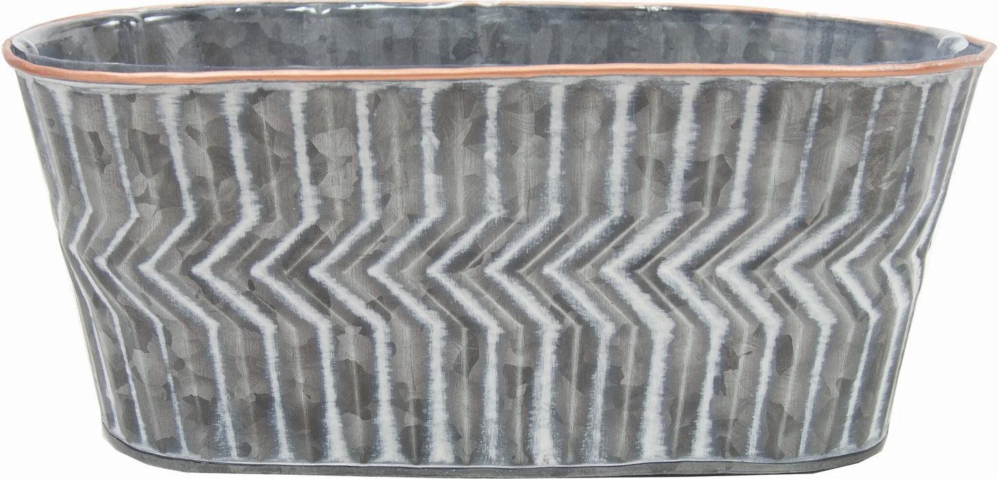 White Washed Metal Pot