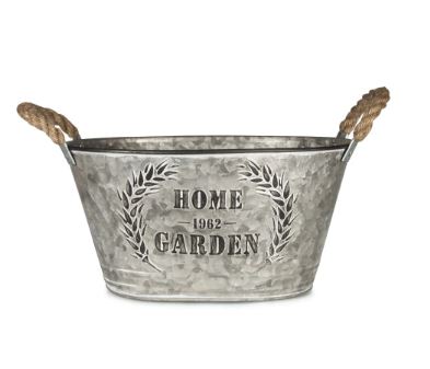 Home Garden Metal Pot with Rope Handles